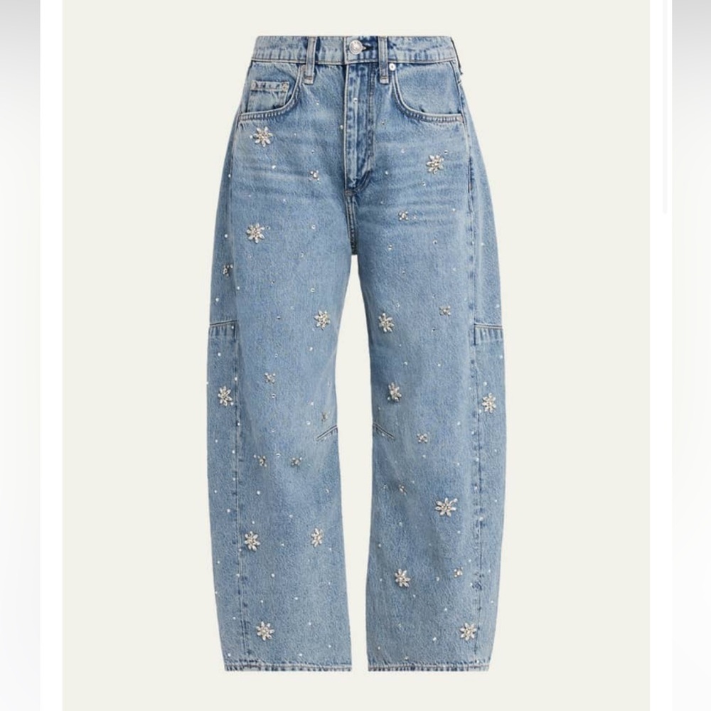 Rag & Bone Women's Charlie Embellished High-Rise Ankle Barrel Jeans - Bond Jewel